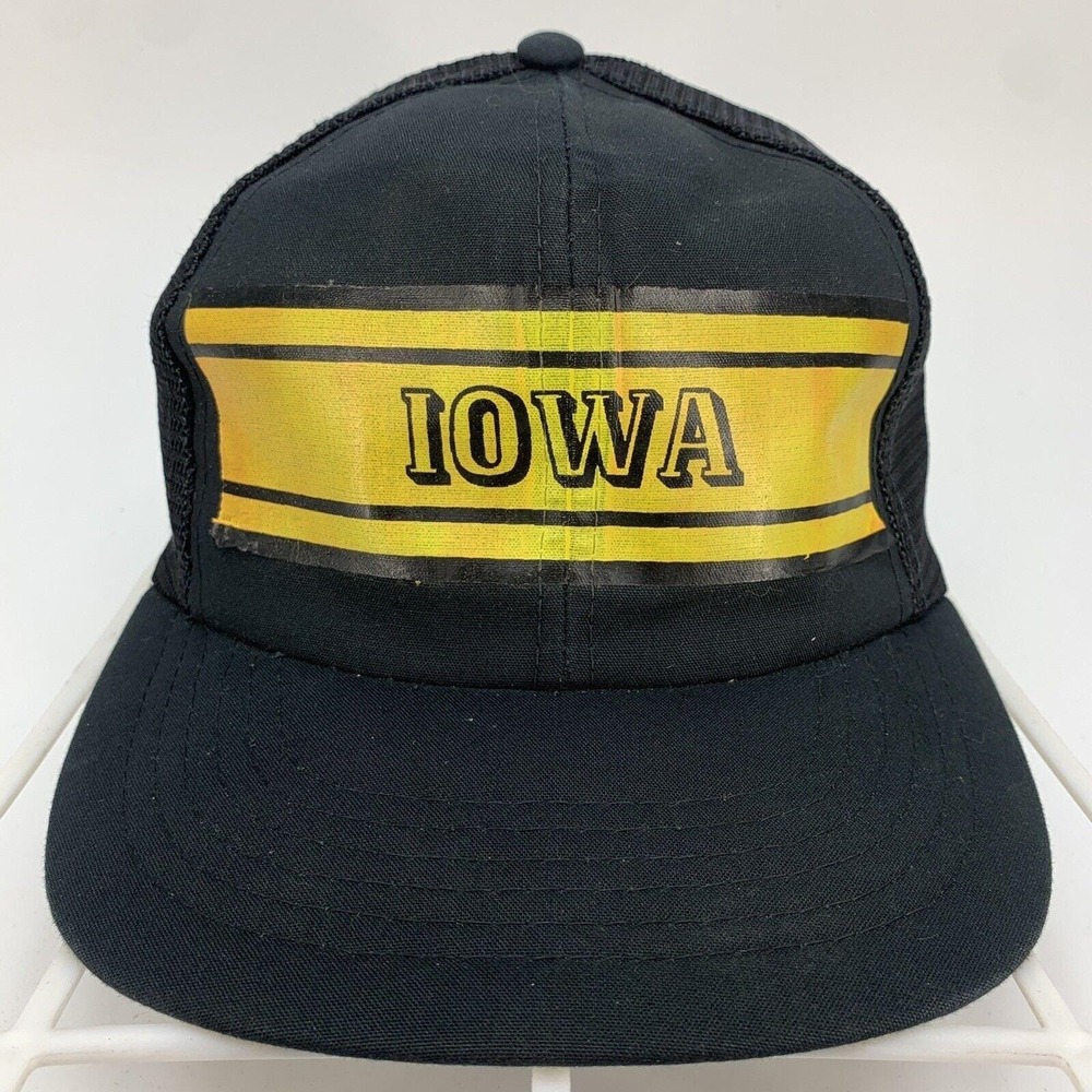 Vintage Iowa Hawkeyes Mesh Back Snapback Hat Black Sportcap Youngan‎